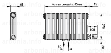 Схема (чертеж) радиатор